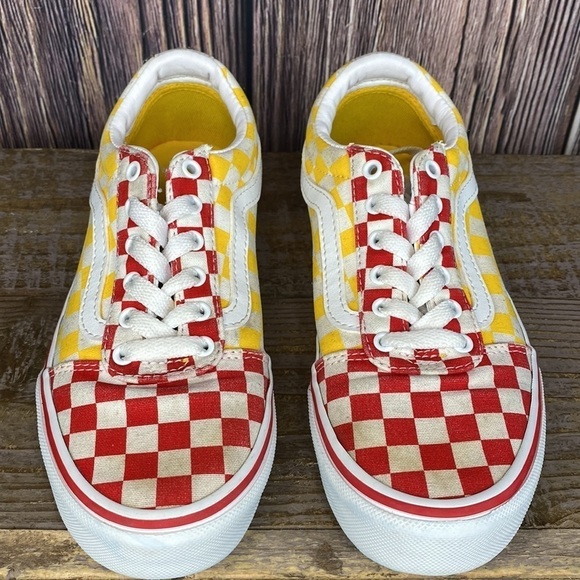 Kids Vans Shoes Red, Yellow & Blue Checks- Size 2 - Picture 3 of 12